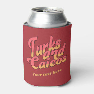 Enfriador De Latas Personalizado Texto Turcos y Caicos