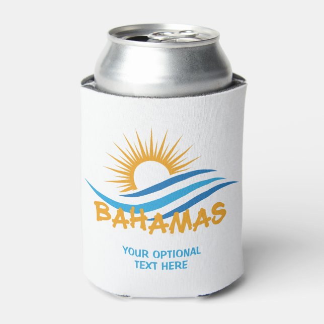 Enfriador De Latas Personalizado Textos Bahamas (Lata Anverso)