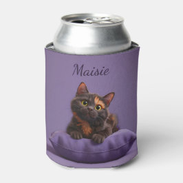 Enfriador De Latas Personalizado Tortoiseshell Kitten en un colchón m