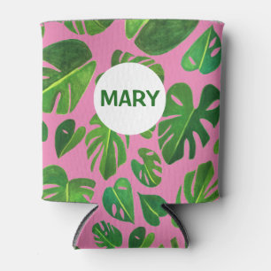 Enfriador De Latas PERSONALIZADO verde de pintura tropical de color d