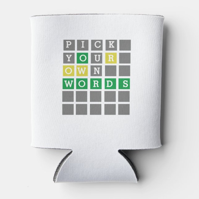 Enfriador De Latas Personalizado Wordle (Anverso)