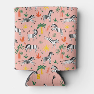 Enfriador De Latas Personalizado Zebras Gracioso Patrón sin Marea
