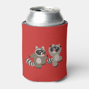 Enfriador De Latas Personalizados de baile lindo Raccoons