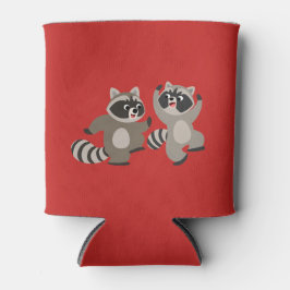 Enfriador De Latas Personalizados de baile lindo Raccoons