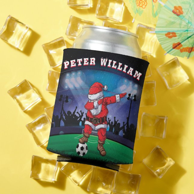 Enfriador De Latas Personalizar Nombre Santa Navidades Fútbol (Verano in situ)
