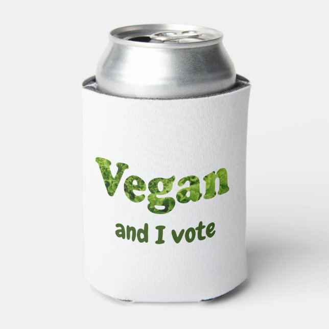 Enfriador De Latas Personalizar Vegan Activista Voter (Lata Anverso)