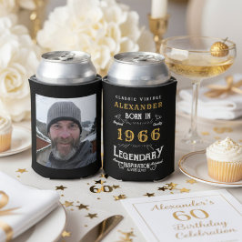 Enfriador De Latas Personalized 60th Birthday Vintage Photo Keepsake