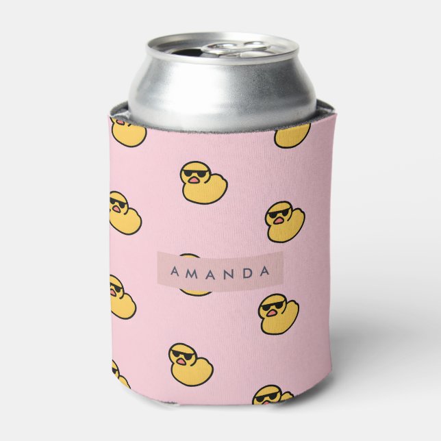Enfriador De Latas Personalized Cool Yellow Rubber Duck Pattern (Lata Anverso)