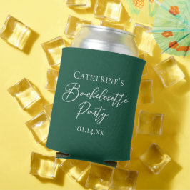 Enfriador De Latas Personalized Emerald Green Bachelorette Party