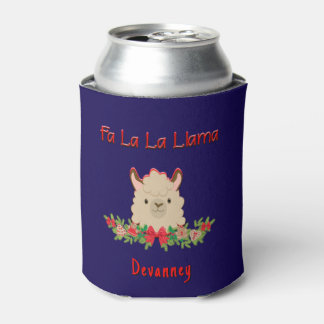 Enfriador De Latas Personalized Fa La La Llama Christmas