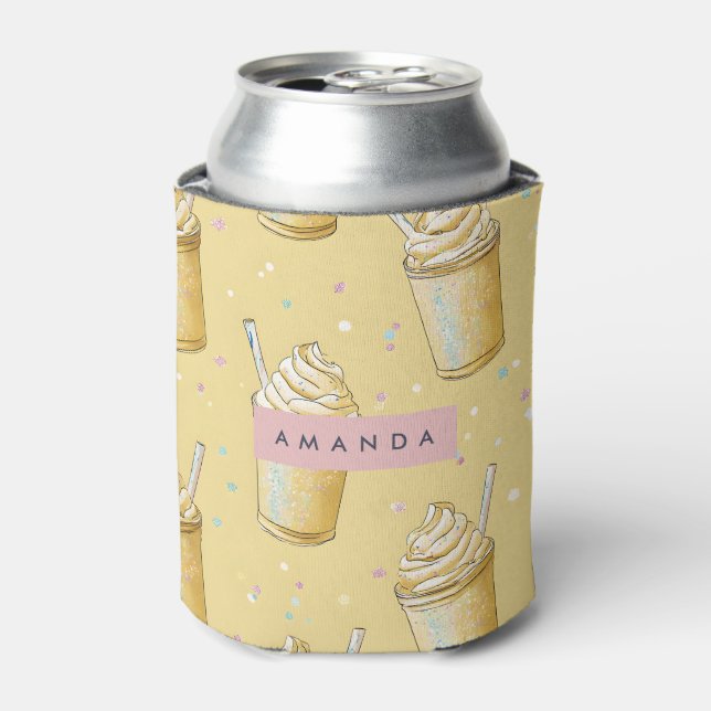 Enfriador De Latas Personalized Golden Vanilla Milkshake Sparkle (Lata Anverso)