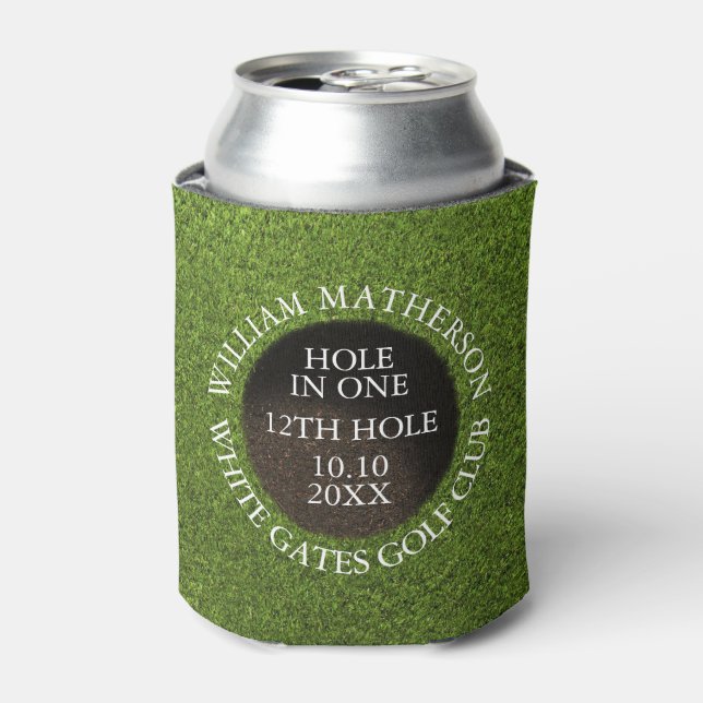 Enfriador De Latas Personalized Golf Hole in One Award (Lata Anverso)