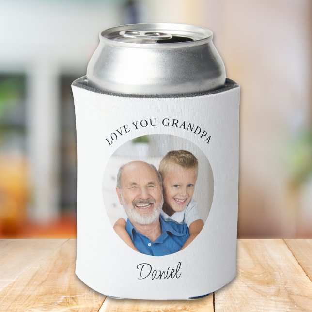 Enfriador De Latas Personalized Love You Grandpa Photo (Subido por el creador)
