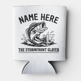 Enfriador De Latas Personalized Name Classic Bass Fishing Storm