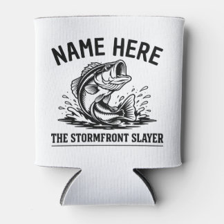 Enfriador De Latas Personalized Name Classic Bass Fishing Storm