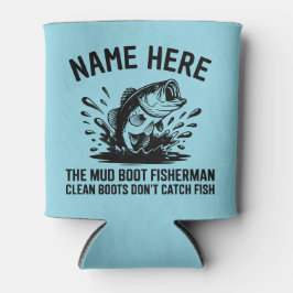 Enfriador De Latas Personalized Name Largemouth Bass Fisherman