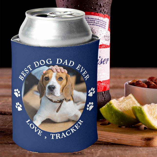 Enfriador De Latas Personalized Pet Photo Best Dog Dad Ever (Subido por el creador)