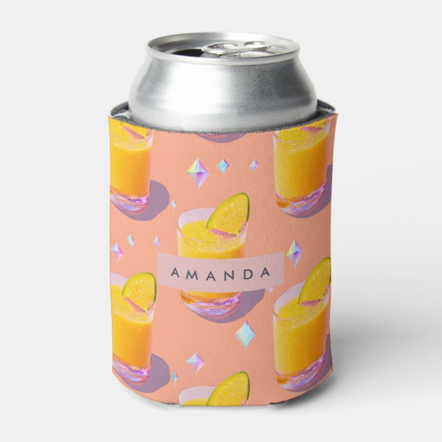 Enfriador De Latas Personalized Tropical Mango Smoothie Style (Lata Anverso)