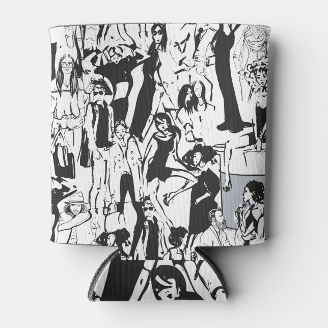 Enfriador De Latas Personas de moda: ilustracion inmaculado. (Anverso)