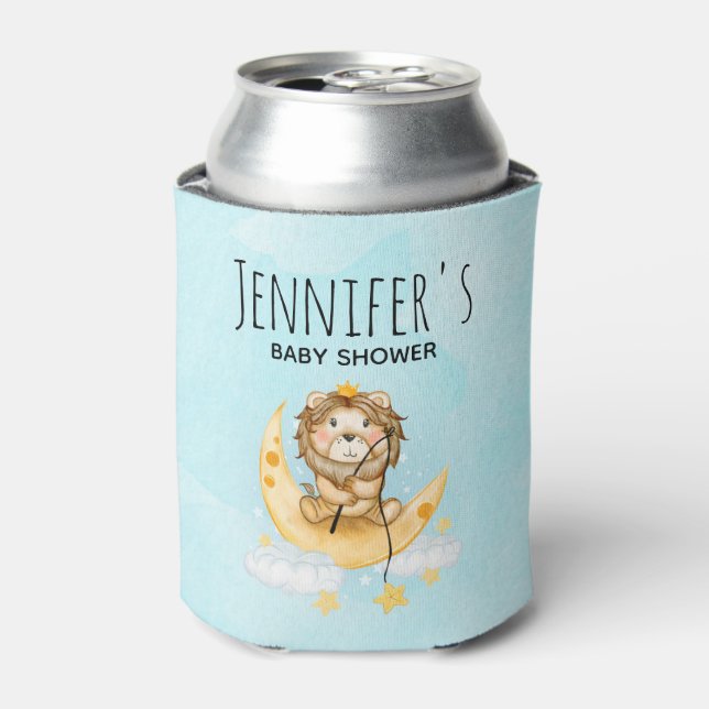 Enfriador De Latas Pesca de leones en la acuarela lunar (Lata Anverso)