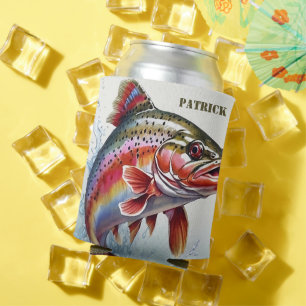 Enfriador De Latas Pesca de trucha arcoiris vintage - Pesca de pescad