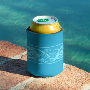 Enfriador De Latas Pescado celta de Knotwork en Refrigerador de bebid