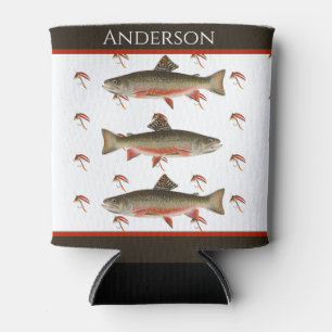 Enfriador De Latas Pescadores Monogramados vuelan con trucha rota