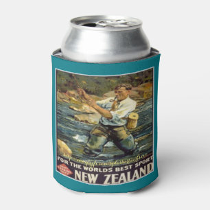 Enfriador De Latas "Pescando el nuevo Selandia-Vintage "