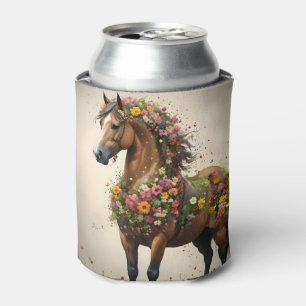 Enfriador De Latas Pétalos Y Canteras: Jardín De Fantasía De Caballos