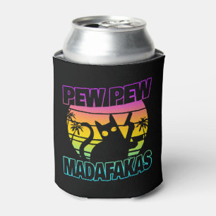 Enfriador De Latas Pew Pew Madafakas Funny Cat Crazy Cat