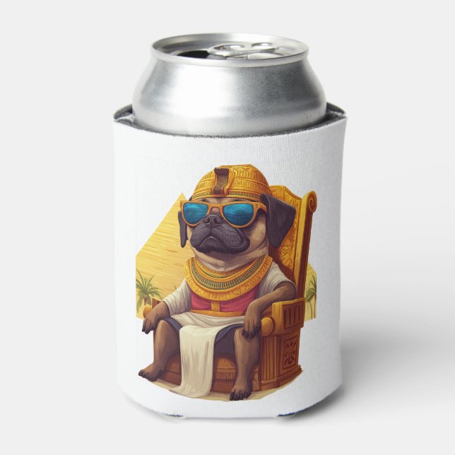 Enfriador De Latas Pharaoh Pug � antiguo perro egipcio (Lata Anverso)