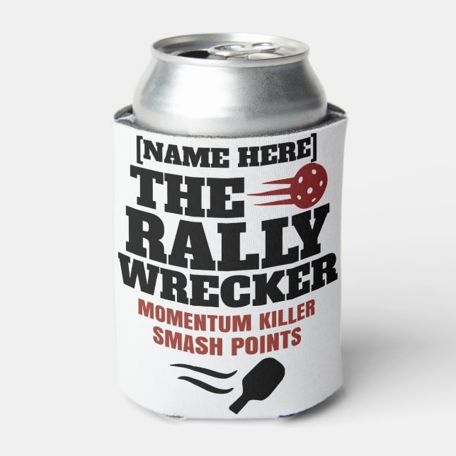 Enfriador De Latas Pickleball Personalized Name The Rally Wrecker  (Lata Anverso)