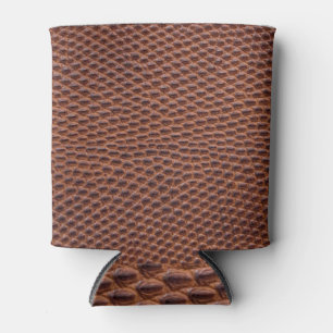 Enfriador De Latas Piel de cocodrilo: Textura de cuero marrón