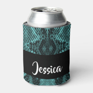 Enfriador De Latas Piel de serpiente azul texturizada