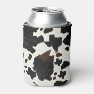 Enfriador De Latas Piel de vaca Imprimir Texas