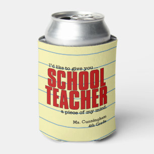 Enfriador De Latas Pieza de mente de profesor de escuela Personaliz