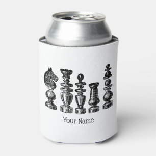 Enfriador De Latas Piezas de Ajedrez Arte Antiguo