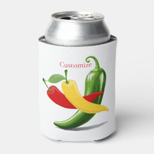 Enfriador De Latas Pimiento de chile verde amarillo rojo Thunder_Cove