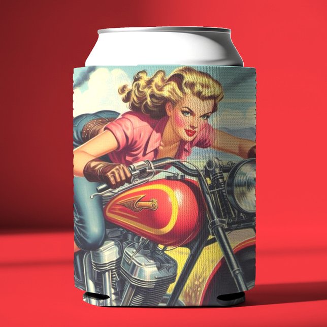 Enfriador De Latas Pin-up de motocicleta retro (Subido por el creador)