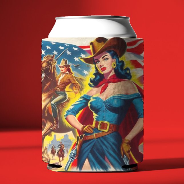 Enfriador De Latas Pin-up de vaca estadounidense (Subido por el creador)