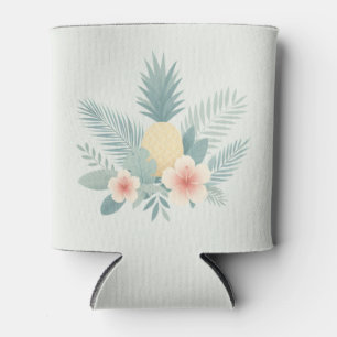 Enfriador De Latas Piña floral y Hawaiana