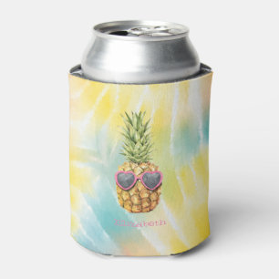 Enfriador De Latas Piña Genial, Tie Dye Arcoíris Acuarela