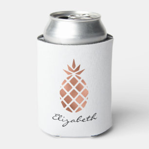 Enfriador De Latas Piña personalizada con lámina de oro rosa falso
