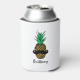 Enfriador De Latas Piña tropical divertida con el monograma del