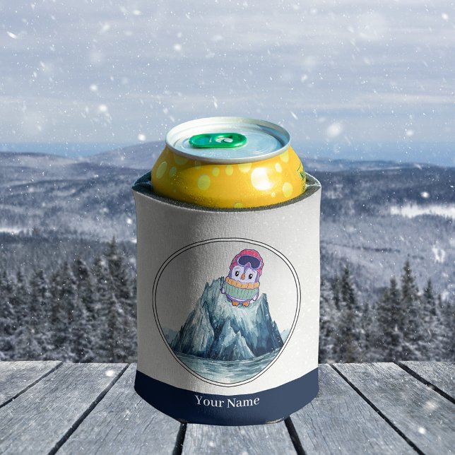 Enfriador De Latas Pingüino lindo de pie en un Iceberg (Subido por el creador)