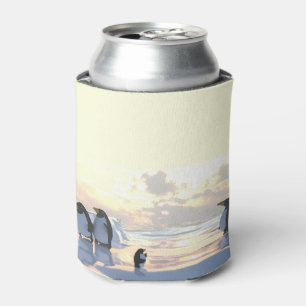 Enfriador De Latas pingüinos enfriándose en un hielo