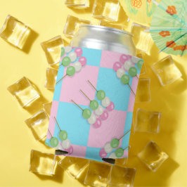 Enfriador De Latas Pink Blue Checkered Pastel Dango Cooler