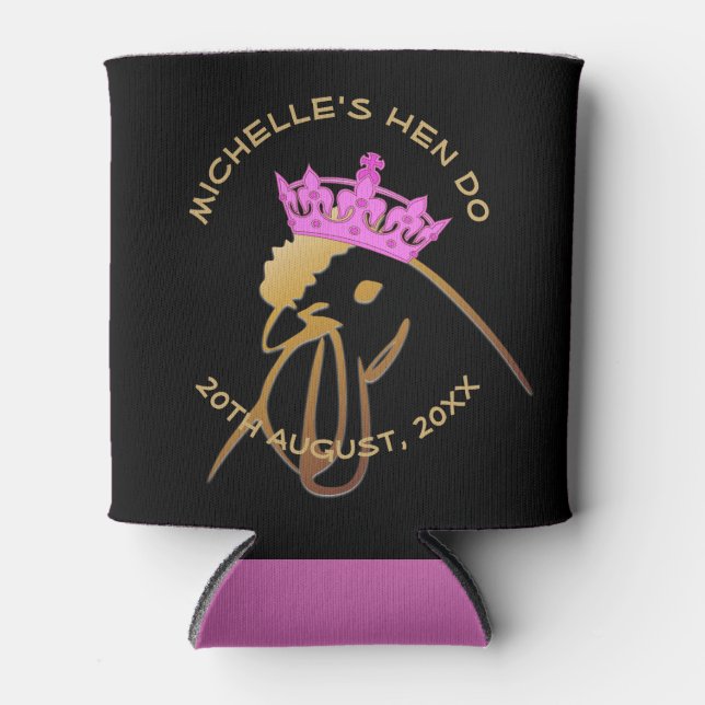 Enfriador De Latas Pink Crown Hen Do Personalised Keepsake (Anverso)