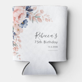 Enfriador De Latas Pink Floral 75th Birthday Party