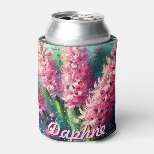 Enfriador De Latas Pink Hyacinths Hyacinth Floral Personalized (Lata Anverso)